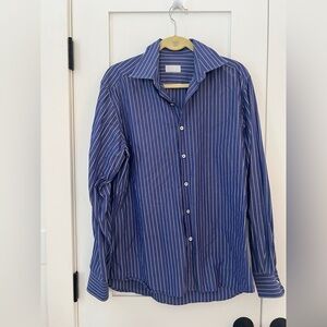 Prada Blue Striped Men's Shirt
